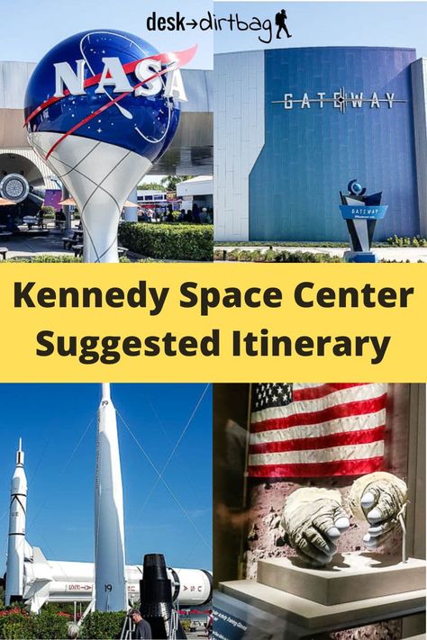 Get the most out of your visit to Kennedy Space Center with this self-guided tour and itinerary of the most important exhibitions, arranged in a logical order. Doing so will ensure you gain the most insight into the history of human spaceflight in America and how all the pieces fit together. Kennedy Space Center is a must-visit while in Florida, whether you're traveling here for a rocket launch, visiting Orlando, or just enjoying the beaches. Southern Road Trips, 1 Day Trip, Visit Orlando, Rocket Launch, Orlando Vacation, Air And Space Museum, Space Center, Cocoa Beach, Space Flight