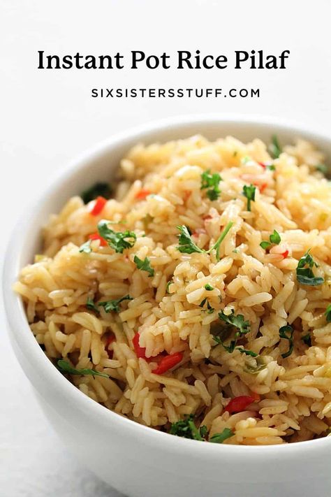 Instant Pot Rice Pilaf Recipe Instant Pot Rice Pilaf, Instant Pot Rice, Pressure Cooker Rice, Rice Pilaf Recipe, Pilaf Recipe, Rice Side, Rice Side Dishes, Side Dish Recipes Easy, Rice Pilaf