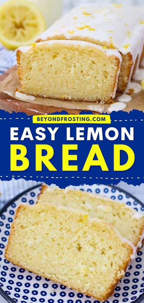 A back to school recipe using just one bowl! This quick bread comes together in just 3 simple steps. Soft, moist, and bursting with flavor, this easy lemon bread will become a favorite breakfast on the go! Easy Lemon Bread Recipes, Lemon Quick Bread, Lemon Recipes Easy, Easy Lemon Bread, Cinnamon Sugar Bread, Easy Homemade Snacks, Easy Quick Bread, Quick Bread Recipes Easy, Quick Bread Recipe