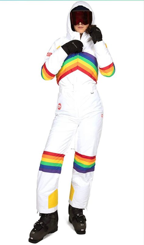 As an Amazon Associate I earn from qualifying purchases Snow Suits For Women, Snow Suit Womens, Snowsuit Women, Rainbow Color Scheme, Tipsy Elves, Ski Fashion, Ski Suit, Ski Suits, One Piece Outfit