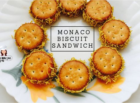 Monaco Snack Recipe | Monaco Biscuit Recipe | Snack Recipe Monaco Food, Different Types Of Sandwiches, Street Food At Home, Sandwich Recipes Indian, Types Of Sandwiches, Biscuit Sandwich, Just Go For It, Eat Something, Chaat Recipe