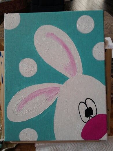 Peeps Painting Canvases, Easy Easter Paintings On Canvas Diy Art, Easy Easter Painting Ideas, Simple Easter Paintings, Easy Easter Paintings On Canvas, Easter Painting For Kids, Easy Easter Paintings, March Painting Ideas, Easter Canvas Painting Ideas Easy