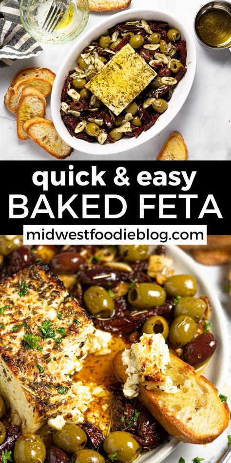 Baked Feta And Olive Dip, Olive Feta Appetizer, Feta Olive Bake, Warm Feta Dip With Marinated Olives, Baked Feta And Olives, Olive And Cheese Appetizer, Olives And Feta Cheese, Feta And Olive Appetizer, Baked Olives Appetizer