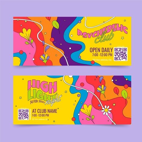 Event Banners Designs, Horizontal Graphic Design, Graphic Banner Design, Banner Illustration Design, Event Banner Design Inspiration, Festival Banner Design, Festival Graphic Design, Banner Graphic Design, Groovy Background