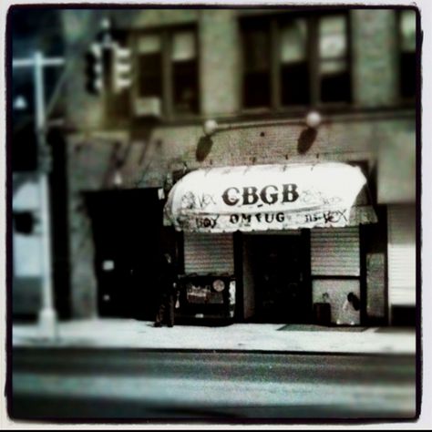 CBGB.  Founded by Hilly Kristal in 1973, it was originally intended to feature its namesake musical styles, but became a forum for American punk and New Wave bands like Ramones, Misfits, Television, the Patti Smith Group, Mink DeVille, The Dead Boys, The Dictators, The Fleshtones, The Voidoids, The Cramps, Blondie, The Shirts, and Talking Heads. Hilly Kristal, Cbgb Punk, Patti Smith Group, Proto Punk, The Cramps, High School Years, Patti Smith, Hardcore Punk, Record Shop