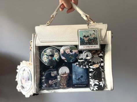 Updated the ‘ol 9S ita bag    This one has become my favorite. I used to dislike things hanging off the side since it makes the bag less discreet but I rlly like what I have. All of the outside items a… Ita Bag Ideas, Ita Bag, Bag Ideas, The Bag, Anime Boys, Anime Boy, My Favorite, Anime