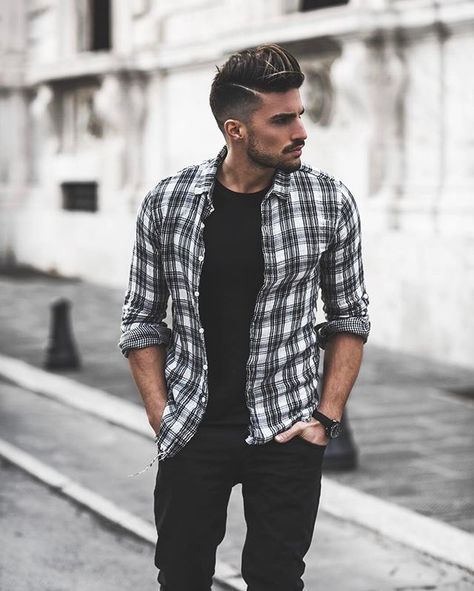 Black and White style by @marianodivaio wearing the new Flannel Shirt by Nohow nohowstyle.com #benohow #nohow Black Shirt Outfit Men, Flannel Outfits Men, Black Shirt Outfits, Flannel Shirt Outfit, Black Flannel Shirt, Flannel Outfit, Shirt Outfit Men, Shirt Flannel, Flannel Outfits