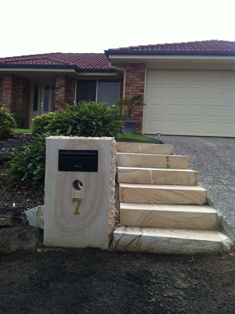 Brick Mail Box, Box Ideas Design, Mail Box Ideas, Rustic Letterbox, Letterbox Ideas, Letter Box Design, Modern Mailbox, House Backyard, Front Yard Design