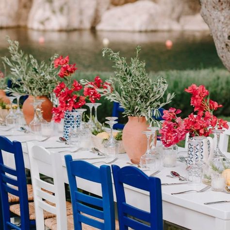 Blue & white like the sky, the sea, the clouds. Bougainvilleas, olive branches and citron. Could there be anything more Greek to set the tone and whisper welcome?

_

Venue @lake_vouliagmeni_athens
Planning & design @cherryontopdxb
Coordination, florals & styling @deplanv
Photography @nikosmylonasgr
Videographer @fullcut
Furnishings @zazoo_event_rentals
@stylebox_rentals
Sound & lighting @soundvoice.gr
_

#lakevouliagmeni
#lakevouliagmeniwedding #athensprewedding #athenswedding Greek Theme Dinner Table Settings, Bougainvillea Table Setting, Greek Wedding Centerpieces, Bougainvillea Olive Wedding, Greek Flower Arrangements, Greek Dinner Table Setting, Greek Blue Wedding Theme, Greek Wedding Table Decor, Greek Engagement Party