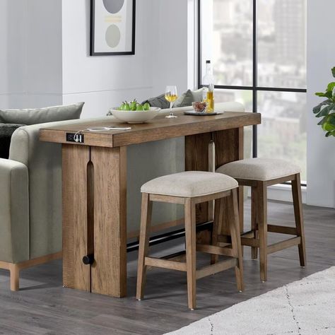 Hawthorne Furniture Landmark Backless Stool in Weathered Oak | NFM Wall Unit Decor, Table Behind Couch, Behind Couch, Sunburst Pattern, Backless Stools, Bar Table Sets, Open Concept Floor Plans, Kitchen Dining Sets, Decorative Table Lamps