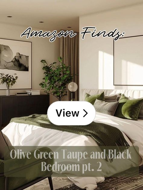 Lemon8 · Olive Green Taupe and Black Bedroom pt. 2 🖤 · @Marathebratt Navy And Olive Green Bedroom, Olive Green Comforter Bedroom Ideas, Black And Olive Green Bedroom, Olive Green Room Ideas, Olive Green And Beige Bedroom, Green And Tan Bedroom, Olive Green Bedroom Ideas, Green Comforter Bedroom, Olive Green Rooms