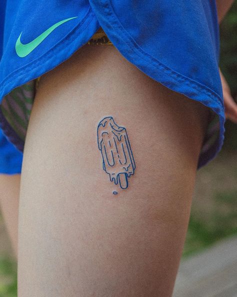 Ice Cream Tattoo, Blue Tattoo, E Tattoo, Line Work Tattoo, Line Tattoos, Beautiful Tattoos, Simple Lines, Cute Tattoos, Simple Tattoos