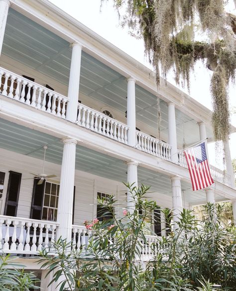 This South Carolina bed and breakfast, @therhetthouseinn, is one-of-a-kind, perfecting Southern hospitality in a laidback, tranquil coastal landscape. The best spot in the house is on the front veranda, preferably with a cocktail and evening hors d'oeuvres in hand. Visit the link in my bio for more on our stay and to see how you can get 15% off yours. #hosted Front Veranda, Front Verandah, Southern Hospitality, Coastal Landscape, Bed And Breakfast, South Carolina, Travel Blogger, The House, Blogger