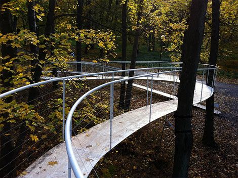 Ramp And Stairs Architecture, Outdoor Bridges, Landscape Bridge, Ramp Stairs, Cement Garden, Urban Landscape Design, Stairs Architecture, Landscape Forest, Layout Architecture