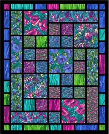 This beautiful quilt Stained Glass Quilts, Stained Glass Quilt, Quilt Modernen, Batik Quilts, Panel Quilts, Scrappy Quilts, Free Quilting, Stained Glass Window, Quilt Block Patterns