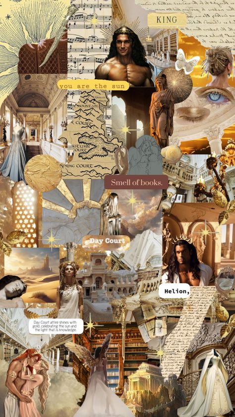 The Day Court 🌞 #daycourt #daycourtaesthetic #acotardaycourt #acotar #acotaraesthetic #acotarseries #acotarcourts #acotarcharacter #acotarelaine #elucien #acotarlucien #helion #helionspellcleaver Day Court Acotar, Book Worth Reading, Worth Reading, Mood Board, The Day, Books