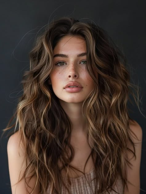 Trendy Long Haircut Ideas for 2024: Embrace Length and Style Layers For Long Wavy Hair Brunettes, Long Hair With Layers Curly Waves, Long Layers Haircut For Wavy Hair, Long Hairstyles Natural Wavy, Long Curl Haircut, Layered Haircut For Long Wavy Hair, Wavy Haircuts Layers, Type 2a Haircut, Long Boho Haircuts