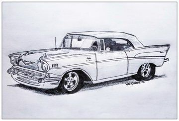 Vintage 1957 CHEVY Bel Air Realism Graphite by MySalvagedPast Realism Graphite, Car Drawing Pencil, Pencil Sketch Art, Cars Drawing, Air Sport, Mustang Car, 1957 Chevy Bel Air, 1957 Chevy, Cool Car Drawings