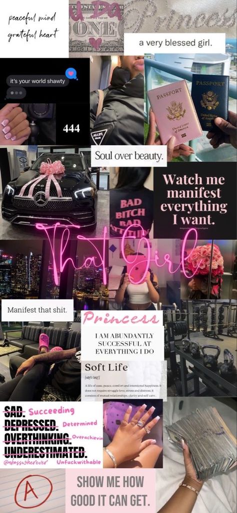 Word Vision Board Examples, Vision Board Homescreen, Pink Vison Boards, Hairstylist Aesthetic Vision Board, Pink Vision Board Aesthetic, Baddie Vision Board, Aesthetic Wallpaper Vision Board, Vision Board Lockscreen, Mood Board 2023