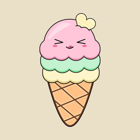 Check out this awesome 'Kawaii Ice Cream Cone' design on @TeePublic! Ice Cream Stickers Aesthetic, Cute Ice Cream Drawings Kawaii, Ice Cream Aesthetic Drawing, Cute Ice Cream Drawing, Cartoon Breakfast, Magical Watercolor, Kawaii Doodle, Kawaii Ice Cream