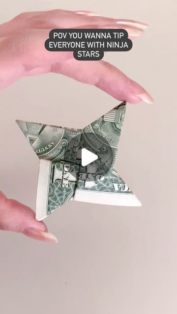 Valentina Balance on Instagram: "Making ninja starts for tips 😏 #diy #origami #giftideas" Ninja Star Origami, Money Folding, Folding Money, Dollar Origami, Dollar Bill Origami, Ninja Star, Creative Money Gifts, How To Make Origami, Money Origami