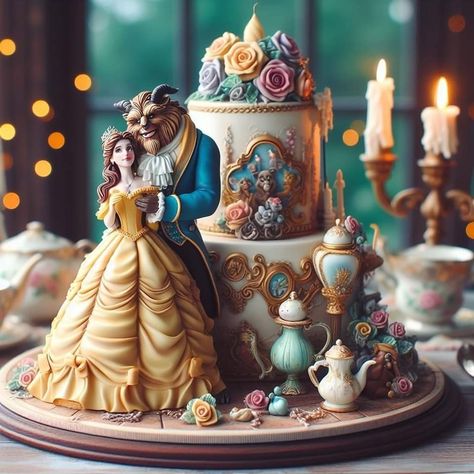 Disney Themed Cakes, Cakes Decor, Art Deco Cake, Realistic Cakes, Disney Princess Cake, Disney Birthday Cakes, Fantasy Cake, Magic Land, Beautiful Cake Designs