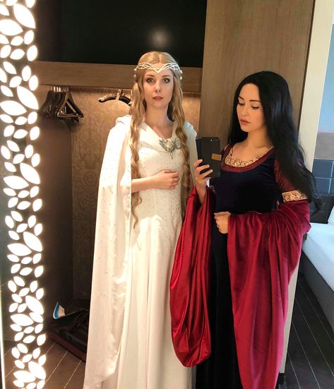 Lotr Costume Female, Lotr Elf Cosplay, Women Hobbit Cosplay, Lotr Cosplay Female, Arwen Halloween Costume, Elvish Cosplay, Arwen Cosplay, Arwen Costume, Lotr Cosplay