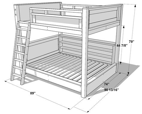 DIY Queen Over Queen Loft Bed Plan: Step by Step PDF Guide for Easy Woodworking - DIY projects plans Bunk Bed Queen Size, Queen Size Bunk Beds Diy, Queen Over Queen Bunk Beds Diy Plans, Diy Queen Over Queen Bunk Bed Plans, Queen Bunk Beds Diy, Diy Queen Bunk Bed, Diy Queen Bunk Bed Plans, Queen Over Queen Bunk Beds Diy, Queen Bunk Bed Plans