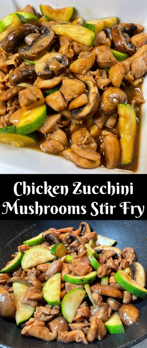 Chicken Mushroom Stir Fry, Mushroom Zucchini Recipe, Chicken Zucchini Recipes, Simple Stir Fry, Zucchini Mushrooms, Stir Fry Recipes Healthy, Mushroom Stir Fry, Healthy Stir Fry, Stir Fry Recipes Chicken