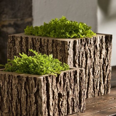 Wooden Planter Ideas, Diy Wooden Planters, Diy Wood Planters, Rustic Planters, Wooden Planter, Stone Planters, Square Planters, Unique Planter, Planter Ideas