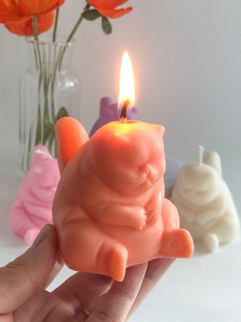 Cool Candle, Cat Candles, Weird Candles, Cute Candle, Heart Shaped Candles, Cat Candle, Printed Candles, Dessert Candles, Unique Candle