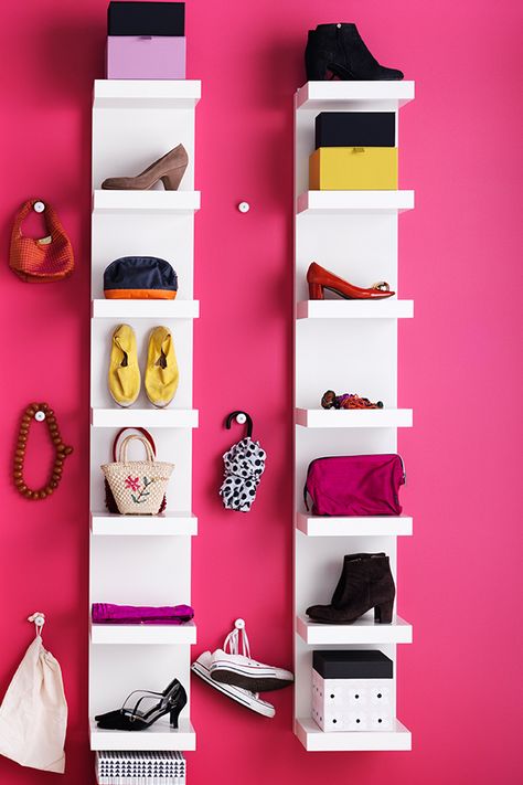 Ikea Lack Shelf Shoes, Ikea Lack Shelf, Lack Shelves, Shelf Shoes, Lack Wall Shelf, Lack Shelf, School Apartment, Wall Shelf Unit, Ideas For Storage