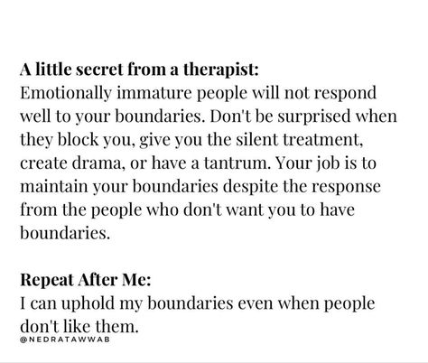 Immature People, Emotionally Immature, Boundaries Quotes, Brene Brown Quotes, Healing Journaling, Emotional Awareness, Learning To Say No, Journal Writing Prompts, Mental And Emotional Health