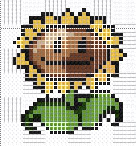 PvZ Sunflower & Peashooter cross stitch designs Minions Amigurumi, Perler Projects, Plant Zombie, Hama Beads Design, Perler Bead Templates, Pixel Art Grid, Bead Sprite, Hama Beads Patterns, Diy Perler Beads