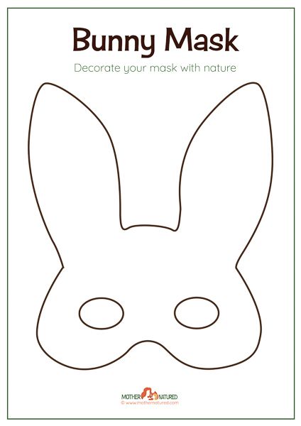 Paper Plate Bunny Mask, Printable Masks For Kids Free, Bunny Mask For Kids, Bunny Mask Template, Bunny Mask Craft, Easter Bunny Mask, Bunny Nature, Nature Mask, Mask Printable