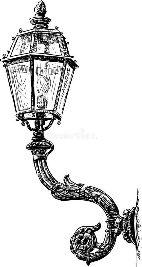 Street Light Illustration, Street Lamp Drawing, Vintage Street Lamp, Lamp Silhouette, Silhouette City, Light Illustration, Old Lights, Old Street, Street Lamp