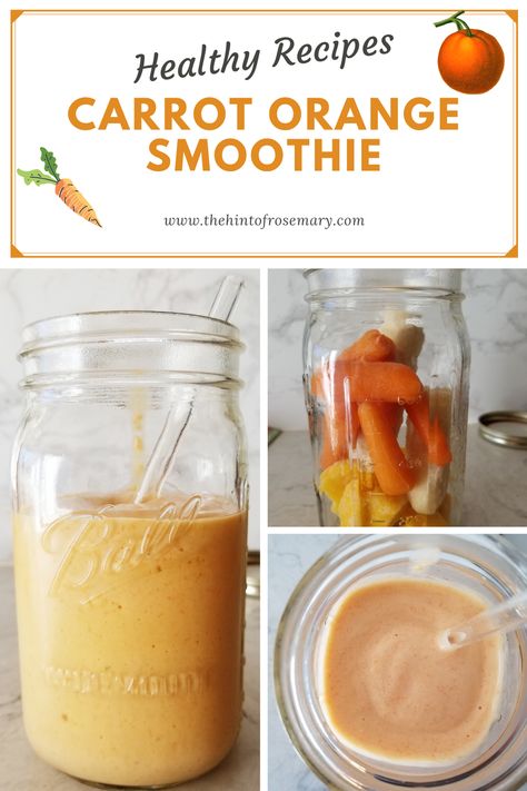 Get your veggies in for breakfast in this tasty smoothie! Ingredients: 1 cup frozen mango chunks 1 frozen banana 1/2 cup chopped carrots 1/2 cup orange juice 1/2 cup milk or kefir Optional add-ins: 1 scoop prebiotic powder 1 scoop collagen powder #smoothie #smoothierecipe #carrots #eattherainbow #healthybreakfast #weightloss #healthyrecipes Orange Protein Smoothie, Orange Smoothie Healthy, Waffle Recipe Healthy, Collagen Smoothie, Rosemary Recipes, Yogurt Parfaits, Orange Food, Kefir Recipes, Orange Smoothie