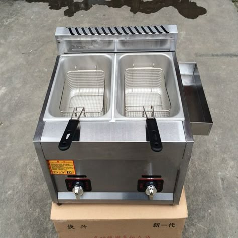 Gas deep fryer machine commercial stainless steel fries deep fryer  ZF Chip Chicken, Commercial Deep Fryer, Potato Chip Chicken, Street Food Design, Fryer Machine, Restaurant Kitchen Design, Electric Deep Fryer, Chicken Potato, Deep Fryers