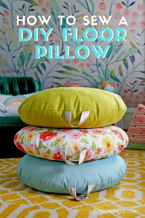 Pillows Comfy, Diy Floor Pillow, Floor Cushions Diy, Floor Pillows Diy, Pillows Diy, Sewing Machine Projects, Bantal Sofa, Diy Cushion, Sew Ins