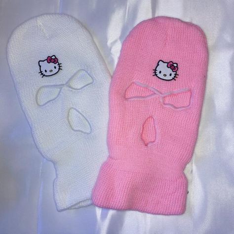 Hello Kitty Ski Mask, Ski Masks, Mask Drawing, Hello Kitty Jewelry, Swag Girl Style, Mask Girl, Concert Looks, Ski Hats, Long Bob Hairstyles