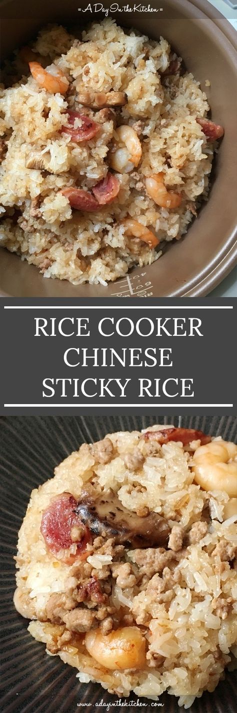 Mango Sticky Rice Recipe, Chinese Sticky Rice, Sweet Sticky Rice, Chinese Sausage, Asian Rice, Rice Cooker Recipes, Chinese Dishes, Sticky Rice, Chinese Cooking