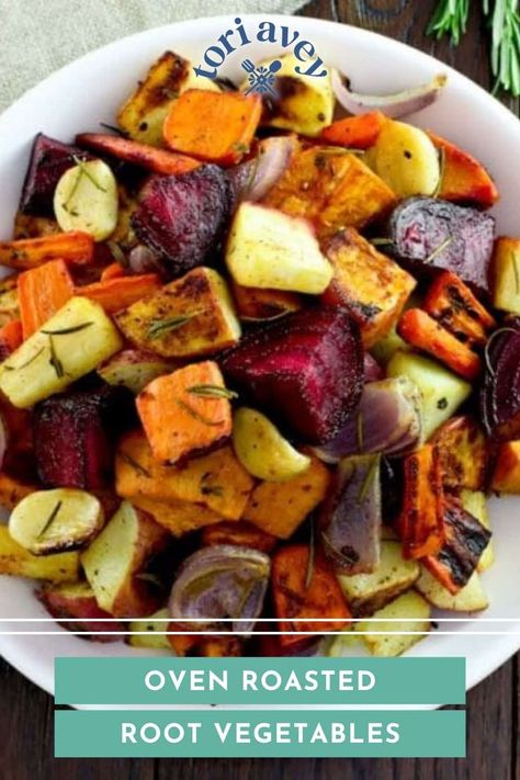 Oven Roasted Root Vegetables, Root Vegetables Recipes, Roasted Root Veggies, Oven Vegetables, Roasted Vegetables Oven, Roasted Vegetable Recipes, Vegetable Medley, Roasted Root Vegetables, Root Veggies