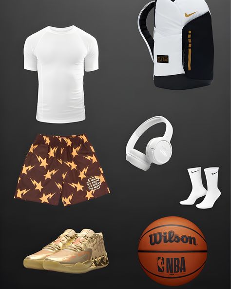 Hooping Fits, Hooper Outfit, Basketball Outfit Ideas, Hooper Fits, Hoop Outfit, Basketball Essentials, Basketball Drip, Basketball Fits, Outfit Basketball