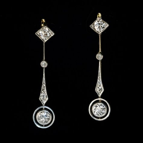 Antiques Archive - Page 6 of 190 - Antique Jewelry | Vintage Rings | Faberge Eggs Art Deco Drop Earrings, Vintage Style Earrings, Faberge Eggs, Art Deco Earrings, Round Moissanite, Antique Diamond, Antique Earrings, Diamond Drops, Diamond Drop Earrings