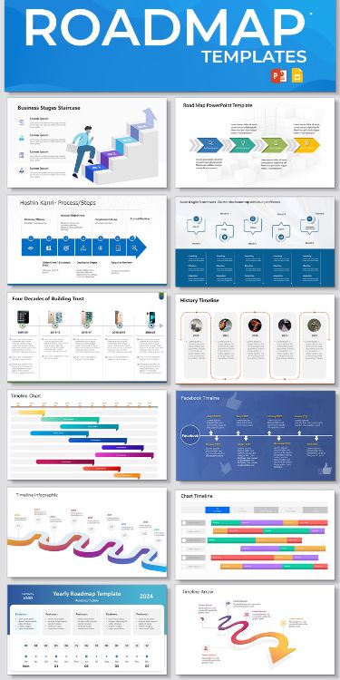 Stunning and easy-to-use roadmap templates to help you visually communicate your project plans and goals. With 10+ professionally designed templates, you can create a roadmap that's both visually appealing and informative.

Download now and start planning your next project like a Business Model Template, Business Case Template, Project Timeline Template, Google Drive Tips, Business Ppt Templates, Strategic Roadmap, Google Slides Templates, Powerpoint Slide Designs, Infographic Powerpoint