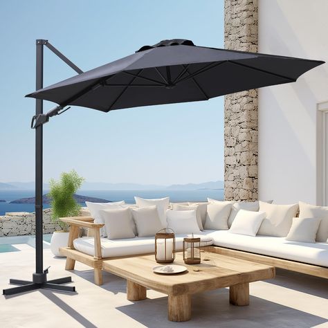 PRICES MAY VARY. ☀️𝐏𝐫𝐞𝐦𝐢𝐮𝐦 𝐐𝐮𝐚𝐥𝐢𝐭𝐲 : Experience ultimate durability and UV protection with our garden umbrella 𝟐𝟐𝟎𝐠/𝐦² 𝐟𝐚𝐝𝐞-𝐫𝐞𝐬𝐢𝐬𝐭𝐚𝐧𝐭 𝐩𝐨𝐥𝐲𝐞𝐬𝐭𝐞𝐫 fabric. Its ultra-thick 𝐀𝐥𝐥-𝐚𝐥𝐮𝐦𝐢𝐧𝐮𝐦 𝐟𝐫𝐚𝐦𝐞 ensures unmatched strength and stability, providing steadfastness even during windy conditions. ☀️𝐔𝐧𝐛𝐞𝐚𝐭𝐚𝐛𝐥𝐞 𝐃𝐮𝐫𝐚𝐛𝐢𝐥𝐢𝐭𝐲 & 𝐒𝐭𝐚𝐛𝐢𝐥𝐢𝐭𝐲: with our cantilever umbrella, featuring 𝐬𝐭𝐚𝐛𝐥𝐞 𝐭𝐫𝐢𝐚𝐧𝐠𝐮𝐥𝐚𝐫 𝐬𝐭𝐫𝐮𝐜𝐭𝐮𝐫𝐞, Nyc Terrace, Terrace Inspiration, Pool Patio Furniture, Deck Pool, Cantilever Patio Umbrella, Pool Backyard, Garden Deck, Offset Umbrella, Garden Umbrella