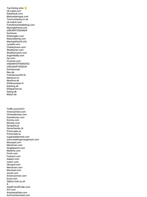 This document lists numerous dating websites from around the world, organized by country/region. It includes major international sites like Match.com, eHarmony, and Tinder as well as more niche sites focused on factors like age, location, religion, disabilities, and relationship types. The list provides options for people in countries across Europe, Asia, North America, and elsewhere to find potential romantic partners online. Dating Sites Free, Dating Sites Free Website, Tablet Medicine Snap, Free Dating Websites, Medicine Snaps, Online Dating Websites, Dating Websites, Free Sites, Dating Sites