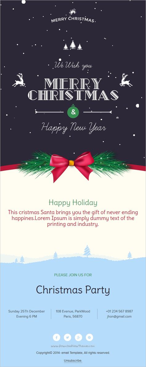 Christmas Email Template, New Year Email Design, Holiday Fonts Free, Product Infographic, Wordpress Template Design, Christmas Email, Email Header, Christmas Newsletter, Merry Christmas Font