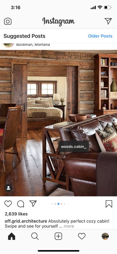 Log Home Decorating, Log Cabin Decor, Cabin Interiors, Cottage Cabin, Cabin Living, Log Cabin Homes, Lodge Decor, Rustic Cottage, Small Cabin