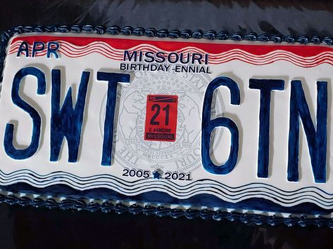 License Plate Cake, Sweet 16 License Plate Cake, Sweet 16 Memes, Sweet 16 Birthday Meme, Wisconsin License Plate, Sweet Sixteen Cakes, Sweet 16 Birthday Cake, 16 Cake, Custom Birthday Cakes